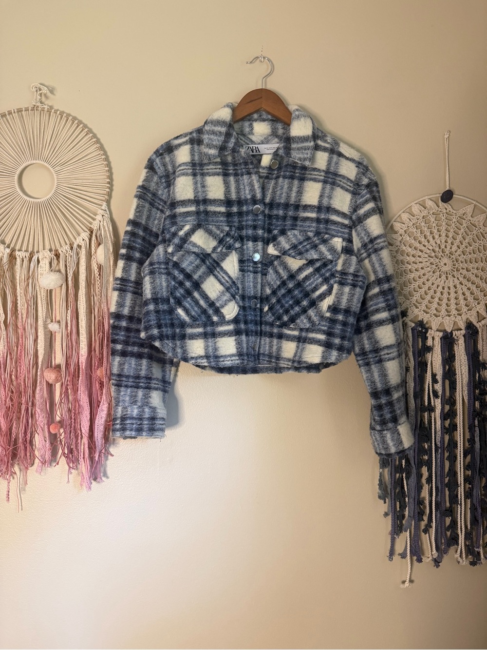 Zara Plaid Jacket Size Medium - Picture 2 of 5
